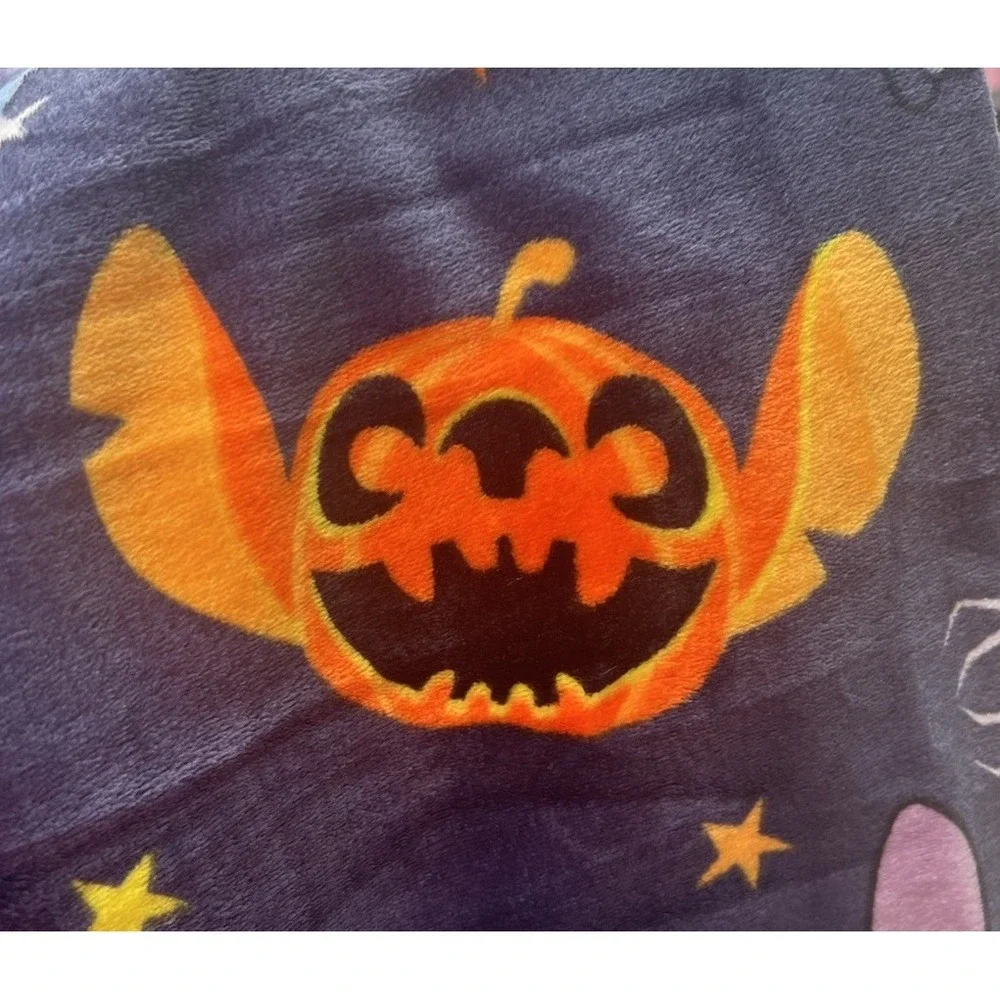 Disney Lilo & Stitch Halloween Blue Plush Throw Blanket 50